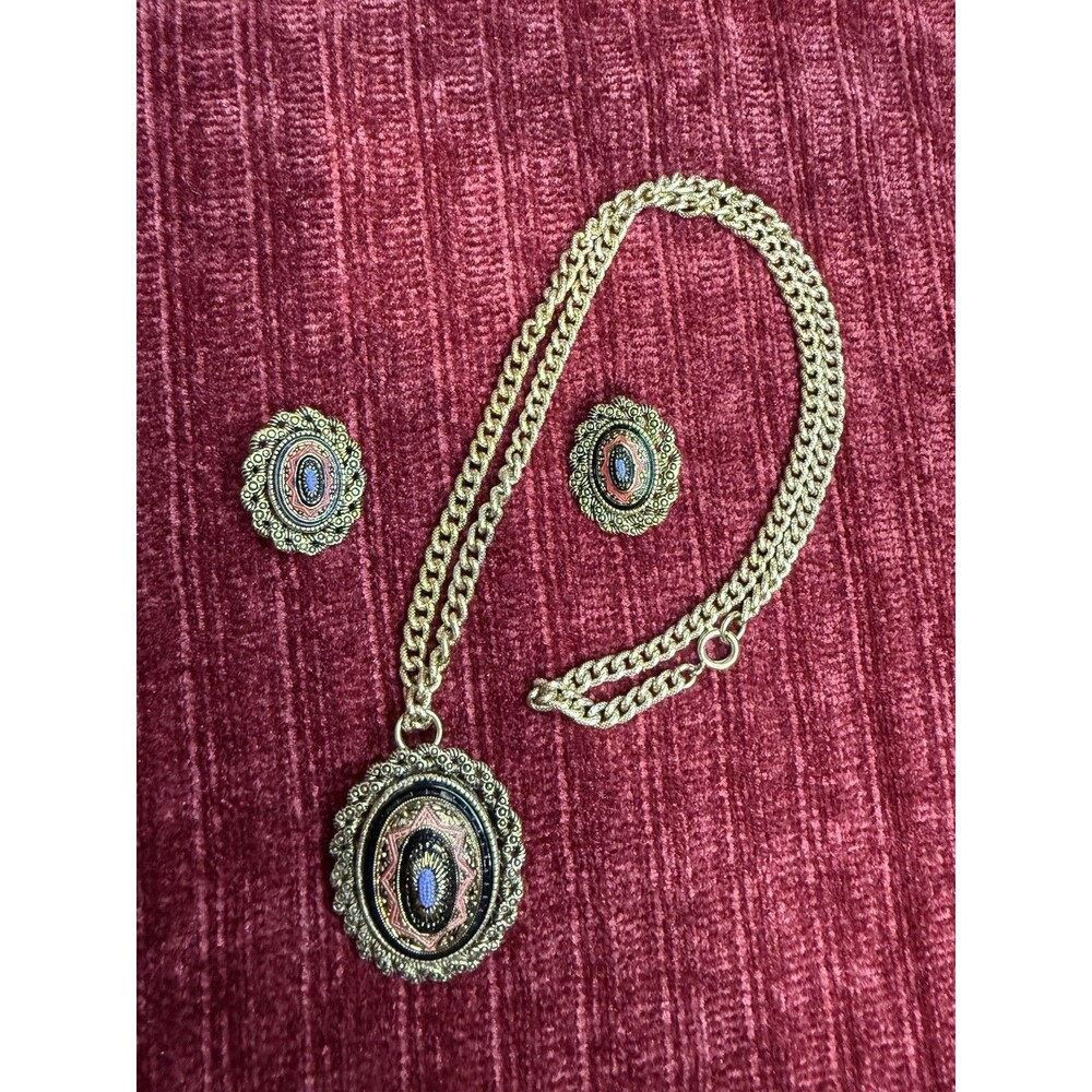 🔥NEW- RARE Vintage Sarah Coventry Old Vienna Set Earrings Brooch/Necklace 1975